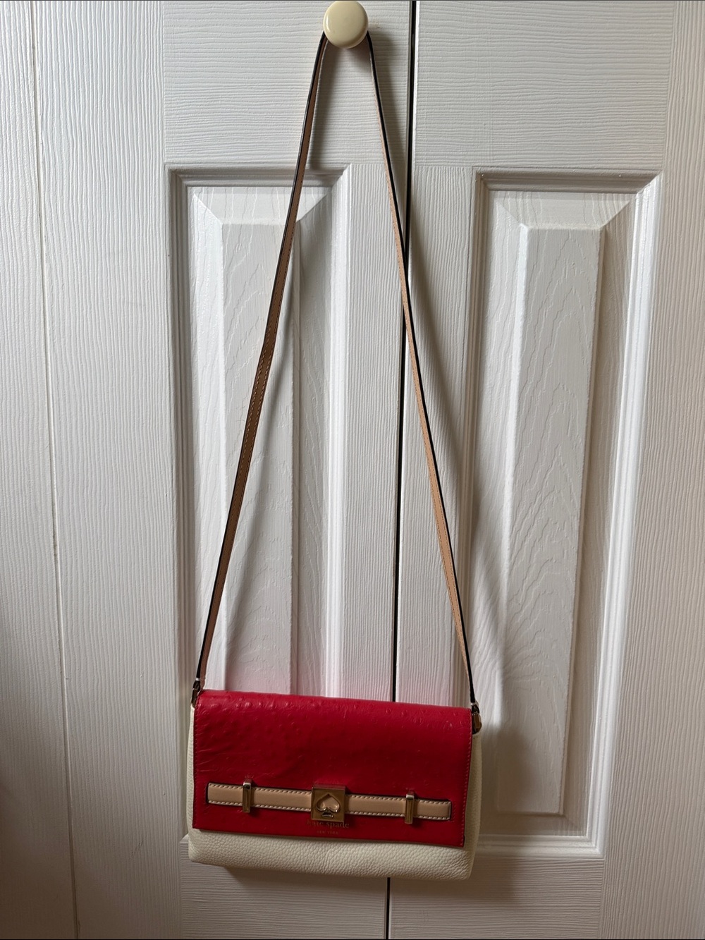 kate spade Red and Cream Two-Tone Crossbody Bag